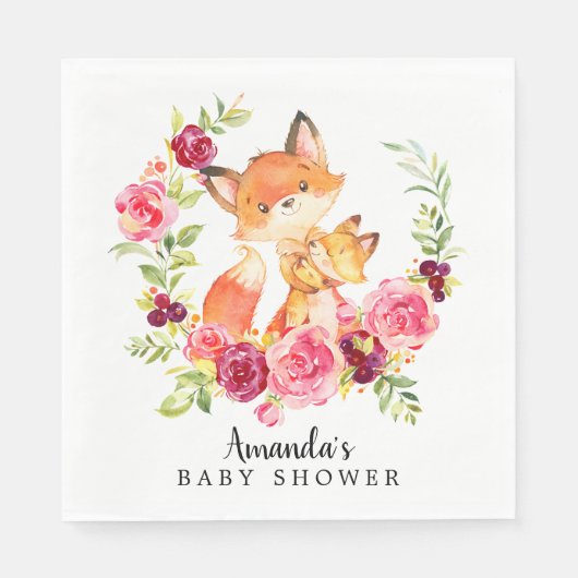 Mama & Baby Fox Girls Duschpapier Napkins Serviette (Vorderseite)