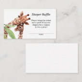 Mama & Baby Giraffe Diaper Raffle Begleitkarte (Vorne/Hinten)