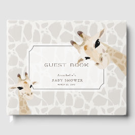 Mama & Baby Giraffe Greige Watercolor Gästebuch