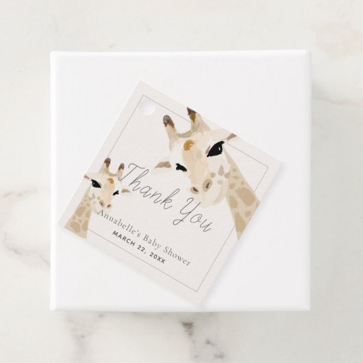 Mama & Baby Giraffe Kinderdusche Vielen Dank Geschenkanhänger (Beispiel)