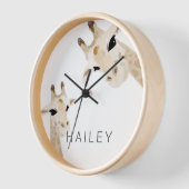 Mama & Baby Giraffe Name Kinderzimmer Kinderzimmer Uhr (Winkel)