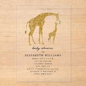 Mama & Baby Giraffe Neutral Baby Dusche Einladung (Vorderseite)