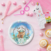 Mama Baby Highland Cows Floral Pappteller (Party)