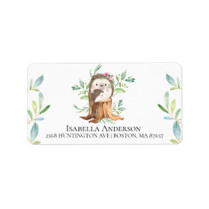 Mama & Baby Igel Babydusche Adressaufkleber