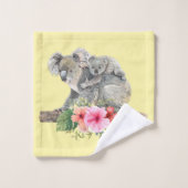 Mama & Baby Koala Bears Niedlich Watercolor Badhandtuch Set (Waschlappen)