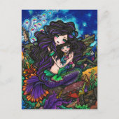 Mama & Baby Mermaid Fantasy Marine Art Postkarte (Vorderseite)