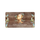 Mama & Baby Owl Babydusche Adressaufkleber (Vorne)