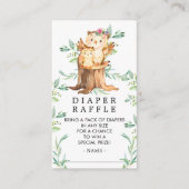 Mama & Baby Owl Babydusche Windeln Raffle Ticket Begleitkarte (Vorderseite)