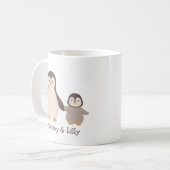 Mama & Baby Penguin - Niedliche Individuelle Namen Kaffeetasse (Vorderseite Links)