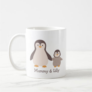 Mama & Baby Penguin - Niedliche Individuelle Namen Kaffeetasse