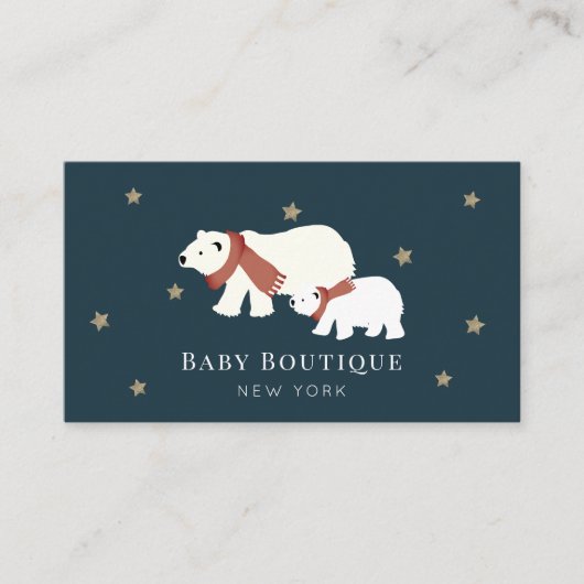 Mama & Baby Polar Bear Baby Boutique Social Media Visitenkarte (Vorderseite)