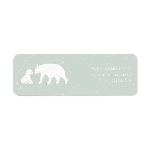 Mama Baby Polar Bear Blue Baby Dusche (Vorne)