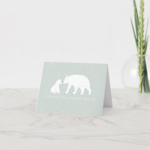 Mama Baby Polar Bear Blue Baby Dusche Vielen Dank Dankeskarte