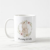 Mama & Baby Rabbit - Personalisierte Familie Kaffeetasse (Links)