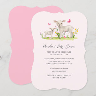 Mama Baby Schaf Süße Babyparty Einladung