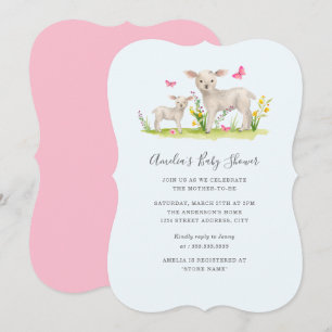 Mama Baby Schaf Süße Babyparty-Einladung Einladung