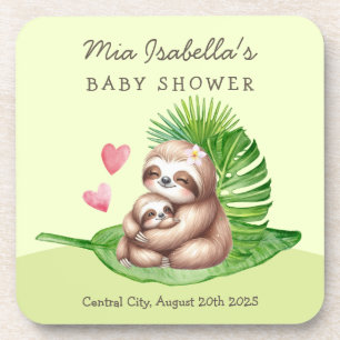Mama & Baby Sloth Anpassbare Babydusche Untersetze Getränkeuntersetzer