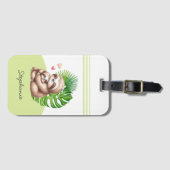 Mama & Baby Sloth Anpassbare Gepäckmarke Gepäckanhänger (Vorderseite (Horizontal))