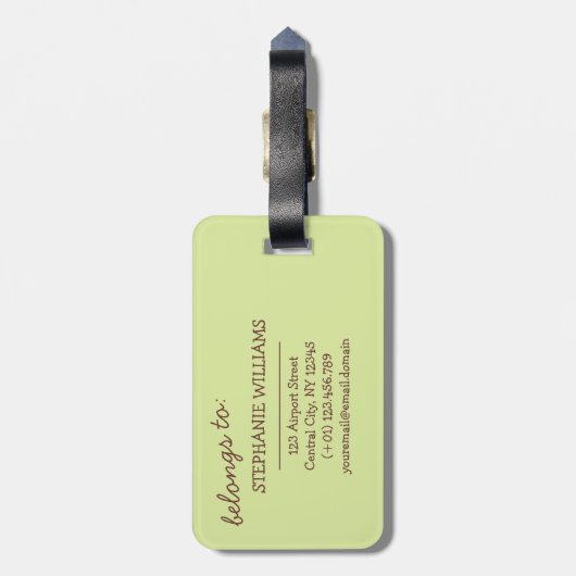 Mama & Baby Sloth Anpassbare Gepäckmarke Gepäckanhänger (Rückseite vertikal)