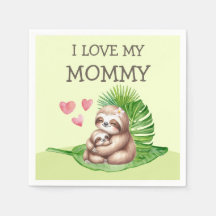 Mama & Baby Sloth Anpassbare Napkins