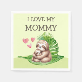 Mama & Baby Sloth Anpassbare Napkins Serviette