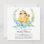 Mama & Baby Sloth Babydusche Einladung (Vorderseite)