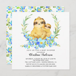 Mama & Baby Sloth Babydusche Einladung