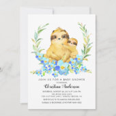Mama & Baby Sloth Babydusche Einladung (Vorderseite)