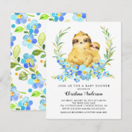 Mama & Baby Sloth Babydusche Einladung