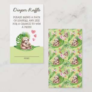 Mama & Baby Sloth Diaper Raffle - Umschließkarte Begleitkarte