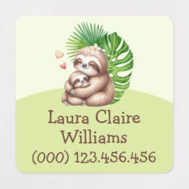 Mama & Baby Sloth - individuelle Kids Kleidungsmar Etiketten