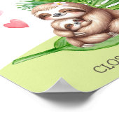Mama & Baby Sloth rät wie viele Duschspielplakate Poster (Ecke)