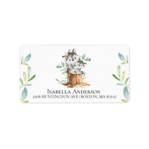 Mama & Baby Wolf Babydusche Adressaufkleber