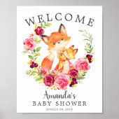 Mama & Babyfox Begrüßungs-Babydusche Poster (Vorne)
