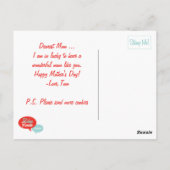 Mama Bäckerei Retro Muttertag Postkarte (Rückseite)