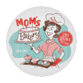 Mama Bäckerei Retro-Schneidebrett (KUNSTBAR) Schneidebrett (Vorderseite)
