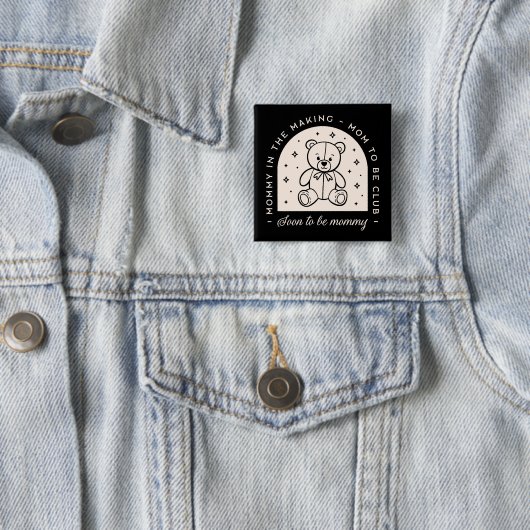 Mama bald Mami schwanger Klub schwarz Button (Beispiel)