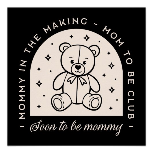 Mama bald Mami schwanger Klub schwarz Poster (Vorderseite)