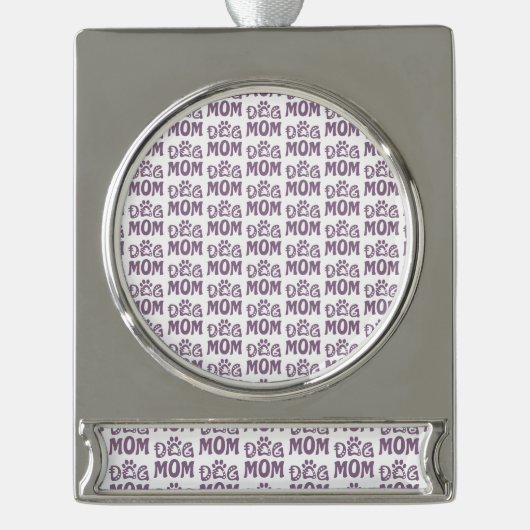Mama Banner-Ornament Silber (Vorderseite)
