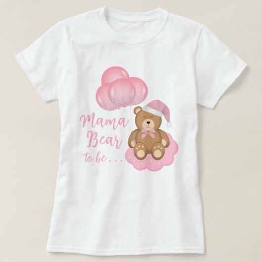 Mama-Bär als Niedlicher Baby-Dusche T-Shirt (Design vorne)