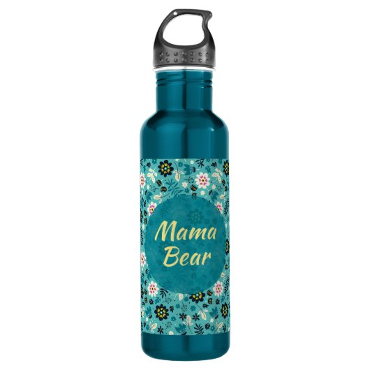 Mama Bär Aquamarine Wasserflasche Edelstahlflasche (Vorderseite)