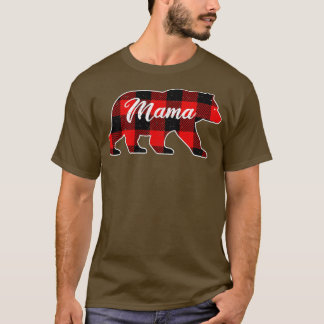 Mama Bär , Christmas Family Buffalo Kariert Pajama T-Shirt