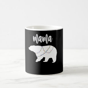 Mama Bär Eisbär Lichterkette Weihnachten Kaffeetasse