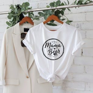 Mama Bär Est 20XX Wild Heart Line Art T-Shirt