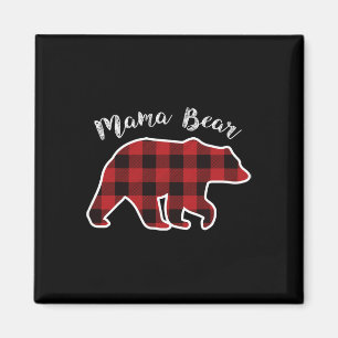 Mama Bär Frauen Rot kariert Weihnachten Pyjama Fam Magnet