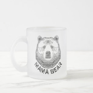 Mama-Bär, Handgezeichnete Illustration Mattglastasse