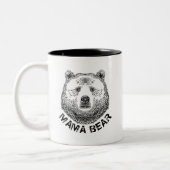 Mama-Bär, Handgezeichnete Illustration Zweifarbige Tasse (Links)
