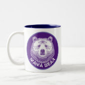 Mama-Bär, Handgezeichnete Illustration Zweifarbige Tasse (Links)