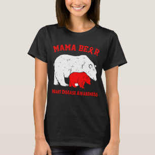 Mama-Bär HERZKRANKHEIT Bewusstsein T-Shirt
