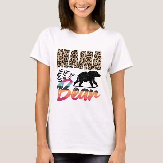 Mama-Bär im Shirt-Design mit Bärenform T-Shirt (Vorderseite)